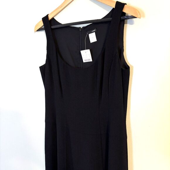 NWT J. Crew Dress Women’s 8 Sleeveless 100% Wool Black Career Basic Minimalist - Picture 2 of 9